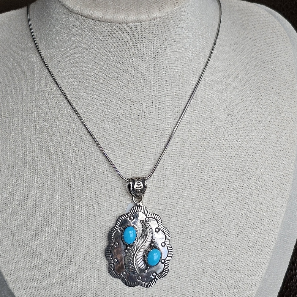 Native American Style Sleeping Beauty Necklace in Sterling Silver NWT! - Picture 5 of 5